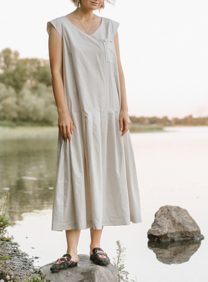 Хлопковое платье с карманом MNTK_MTDRS203, фото 1 - в интернет магазине KAPSULA