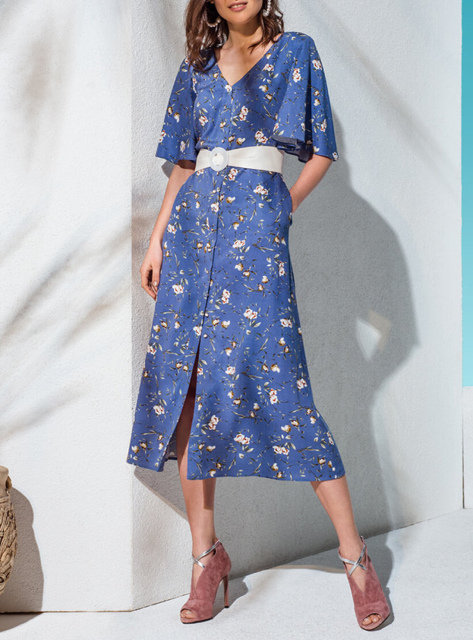 Платье на пуговицах и с поясом KS_AND_KS_SS-22-16, фото 1 - в интернет магазине KAPSULA