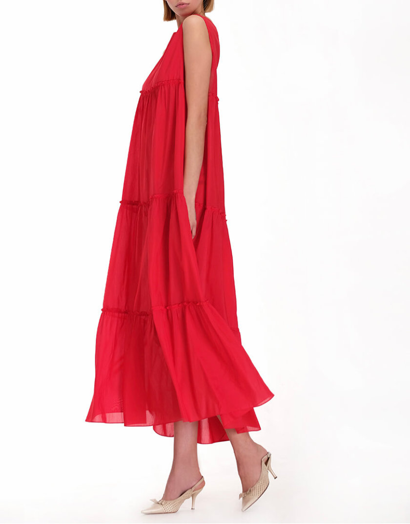 Ярусна сукня з бавовни MISS_DR-010-red, фото 1 - в интернет магазине KAPSULA