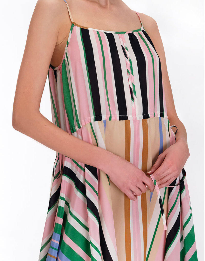 Шелковое платье на кулисках MISS_DR-011-multi, фото 1 - в интернет магазине KAPSULA