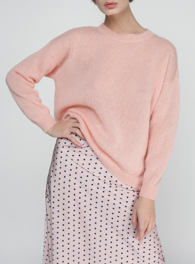 Тонкий свитер из кидмохера MISS_PU-013-pink, фото 1 - в интернет магазине KAPSULA
