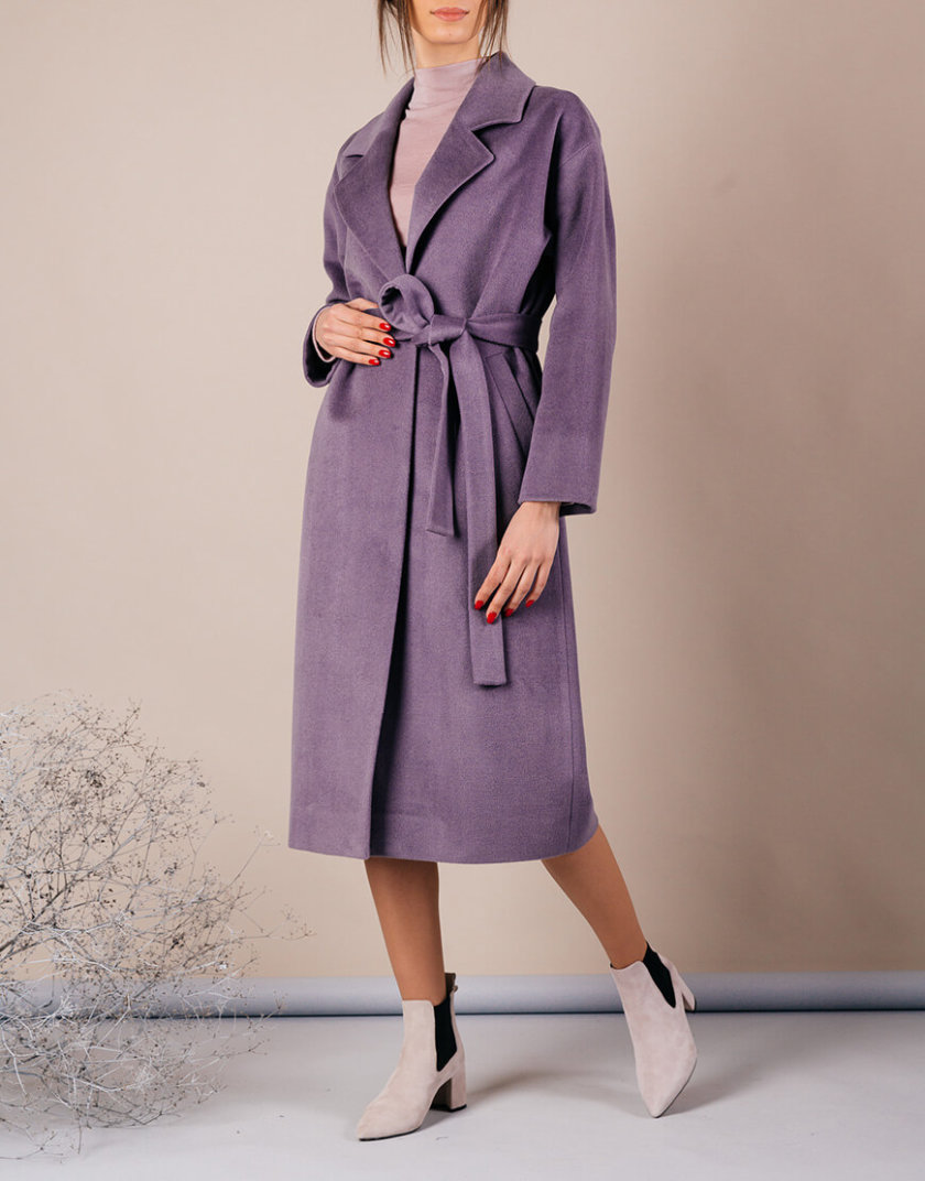 Кашемировое пальто с поясом MMT_093_lavanda, фото 1 - в интернет магазине KAPSULA