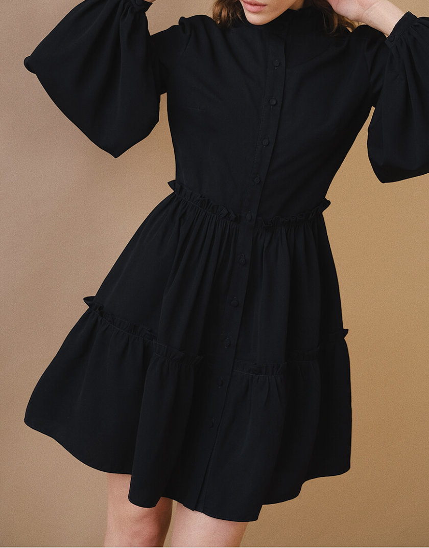 Платье с рукавами-буфами MSY_blackdress_mini, фото 1 - в интернет магазине KAPSULA
