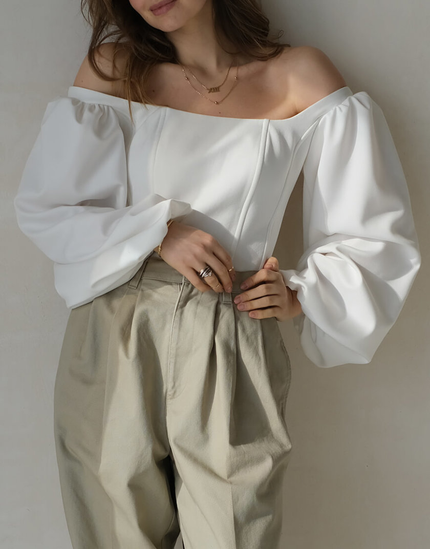 Корсет с рукавами-буфами MSY_offwhite_corset, фото 1 - в интернет магазине KAPSULA