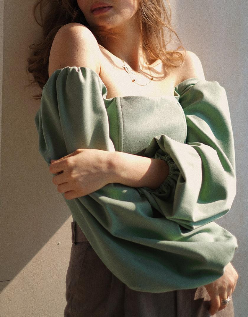 Корсет с рукавами-буфами MSY_pastelgreen_corset, фото 1 - в интернет магазине KAPSULA