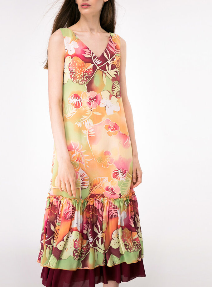 Платье с воланами на подкладе SHKO_17017004, фото 1 - в интернет магазине KAPSULA
