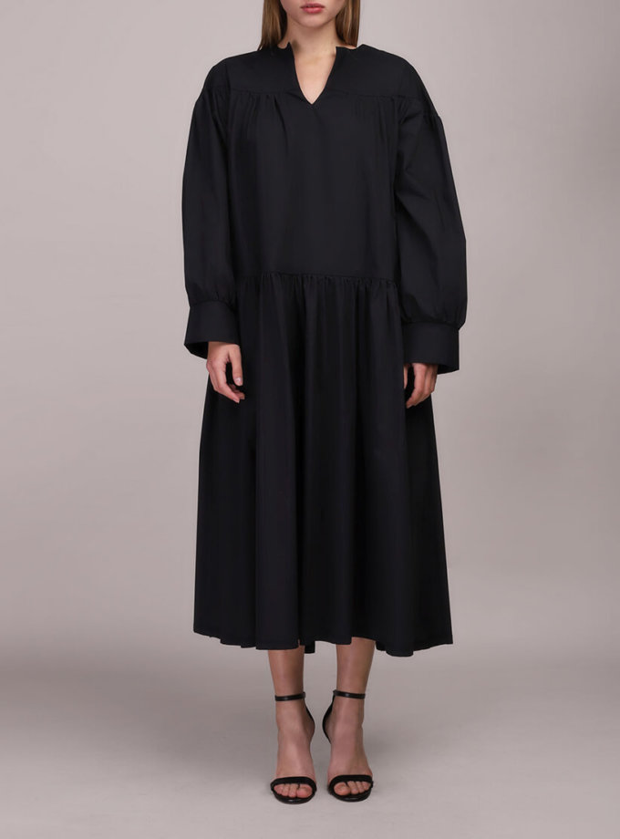 Платье свободного кроя с поясом BL_BL-19-037D, фото 1 - в интернет магазине KAPSULA