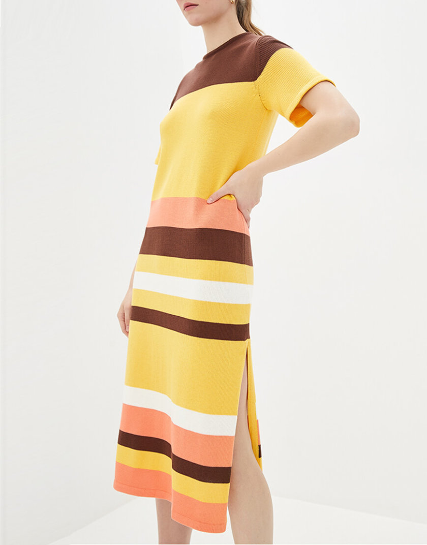 Платье с разрезами из хлопка 0202_MP002XW0S95N, фото 1 - в интернет магазине KAPSULA