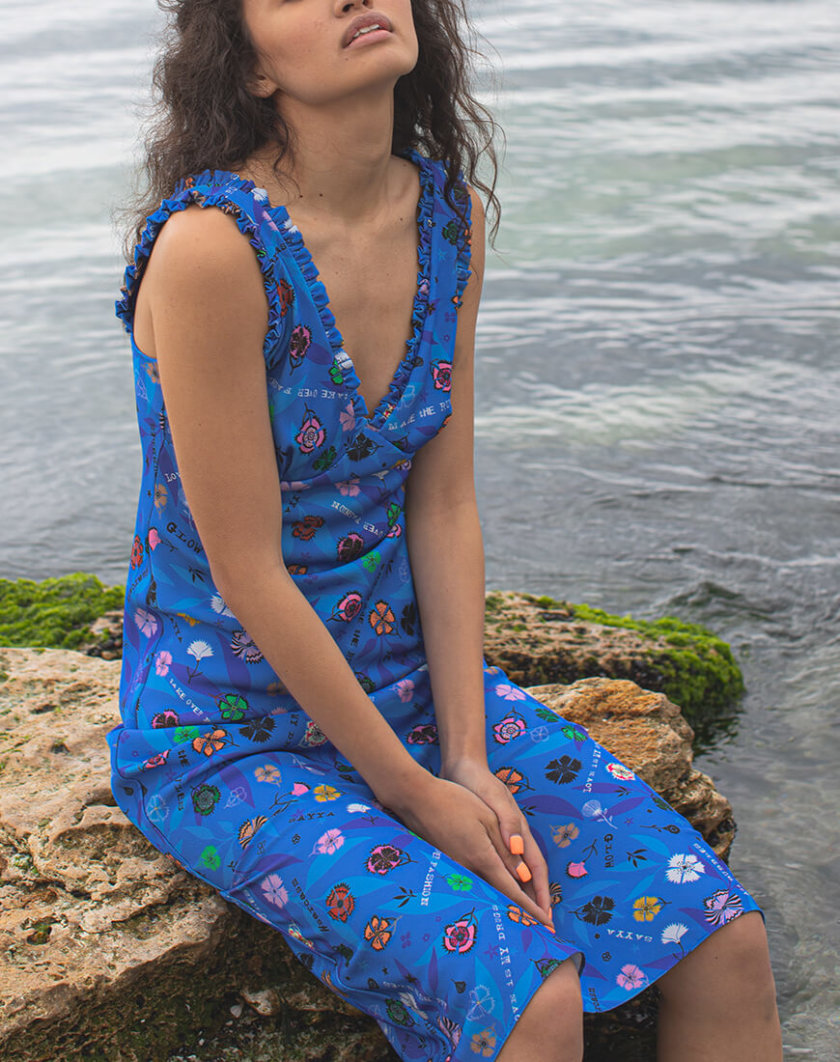 Платье в принт с рюшами SAYYA_SS1015, фото 1 - в интернет магазине KAPSULA