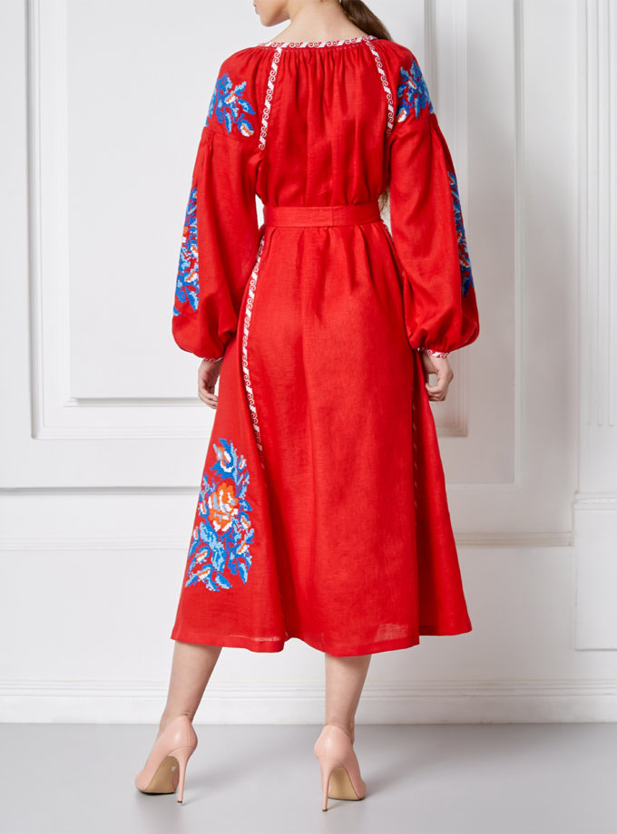 Льняное платье миди Клэр шик FOBERI_SS20108, фото 1 - в интернет магазине KAPSULA