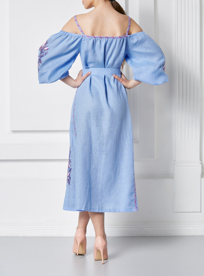 Льняное платье миди Клэр шик FOBERI_SS20109, фото 1 - в интернет магазине KAPSULA