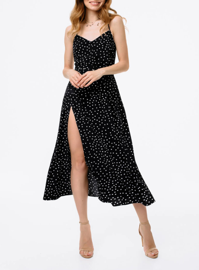 Платье с разрезом и открытой спиной BLACK MGN_1716CH, фото 1 - в интернет магазине KAPSULA