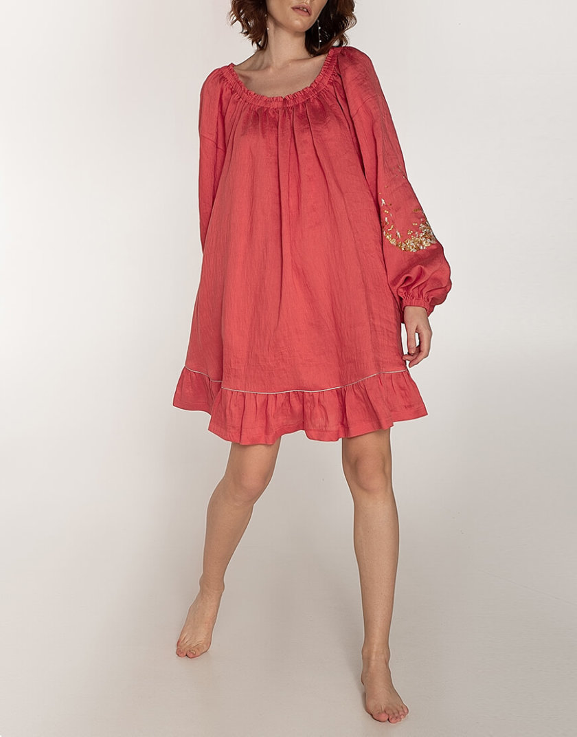 Льняное платье со спущенными плечами WNDR_ss20_dsk_04, фото 1 - в интернет магазине KAPSULA