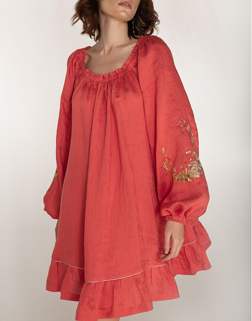 Льняное платье со спущенными плечами WNDR_ss20_dsk_04, фото 1 - в интернет магазине KAPSULA