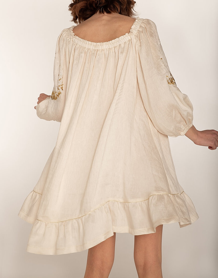 Льняное платье со спущенными плечами WNDR_ss20_dsm_04, фото 1 - в интернет магазине KAPSULA
