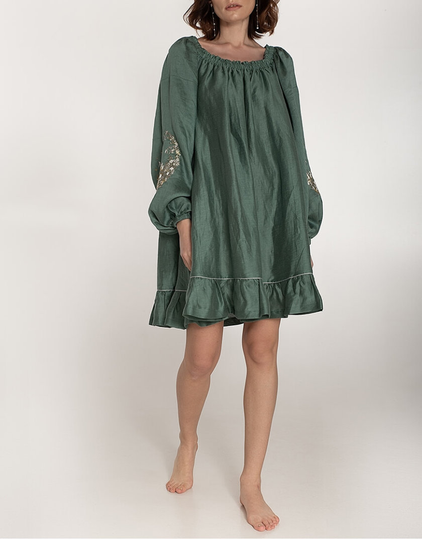 Льняное платье со спущенными плечами WNDR_ss20_dsmt_04, фото 1 - в интернет магазине KAPSULA