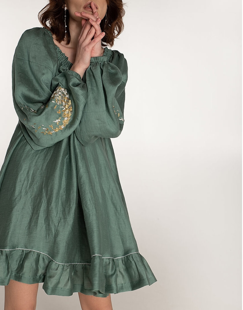 Льняное платье со спущенными плечами WNDR_ss20_dsmt_04, фото 1 - в интернет магазине KAPSULA