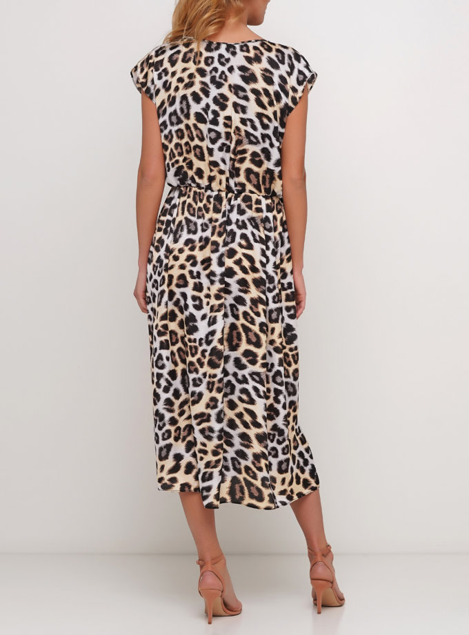 Платье миди в леопардовом принте AY_2988, фото 1 - в интернет магазине KAPSULA