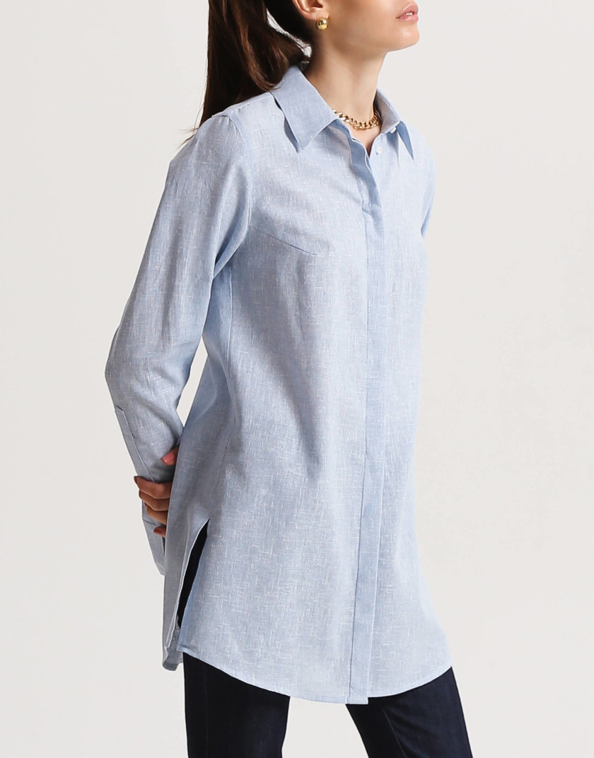 Рубашка из льна с разрезами SHKO_16001006, фото 1 - в интернет магазине KAPSULA