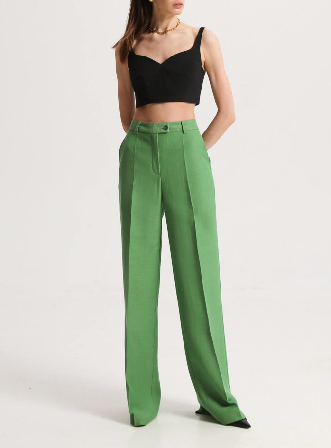 Прямые брюки зелёные SHKO_19039004, фото 1 - в интернет магазине KAPSULA