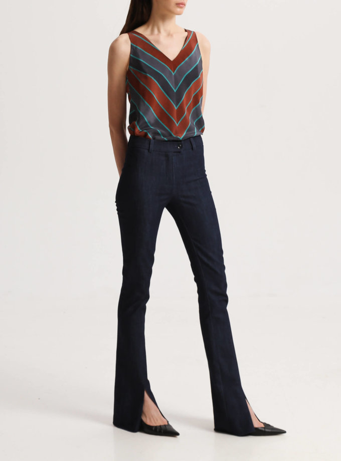 Джинсовые брюки с разрезами спереди SHKO_19056003, фото 1 - в интернет магазине KAPSULA