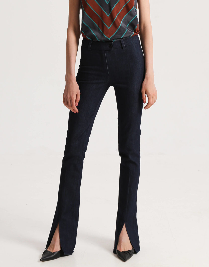 Джинсовые брюки с разрезами спереди SHKO_19056003, фото 1 - в интернет магазине KAPSULA