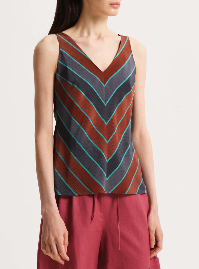 Шелковая блуза с V-вырезом SHKO_20014001, фото 1 - в интернет магазине KAPSULA
