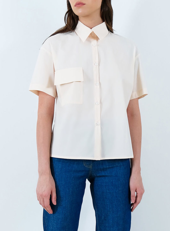 Хлопковая рубашка с накладными карманами IRRO_IR_SM20_SC_008, фото 1 - в интернет магазине KAPSULA