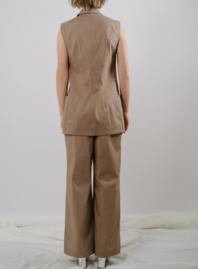 Льняные брюки на резинке MNTK_MTS20TR10, фото 1 - в интернет магазине KAPSULA