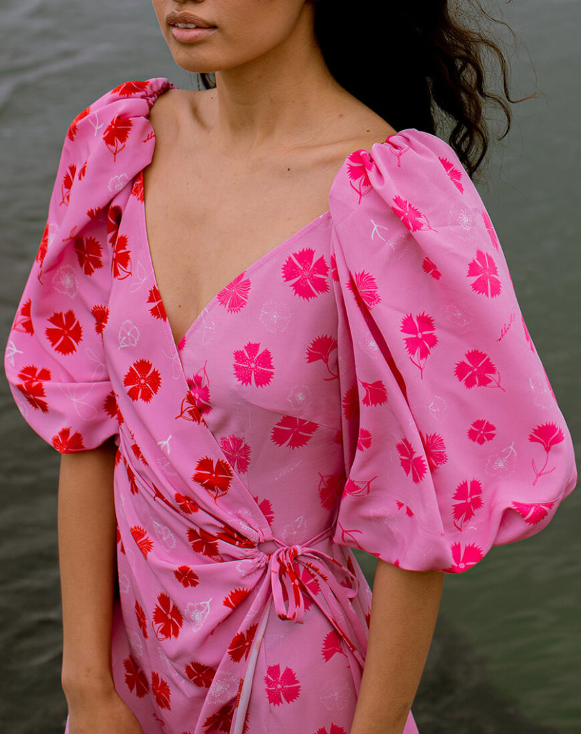 Платье на запах в принт SAYYA_SS1018-1, фото 1 - в интернет магазине KAPSULA