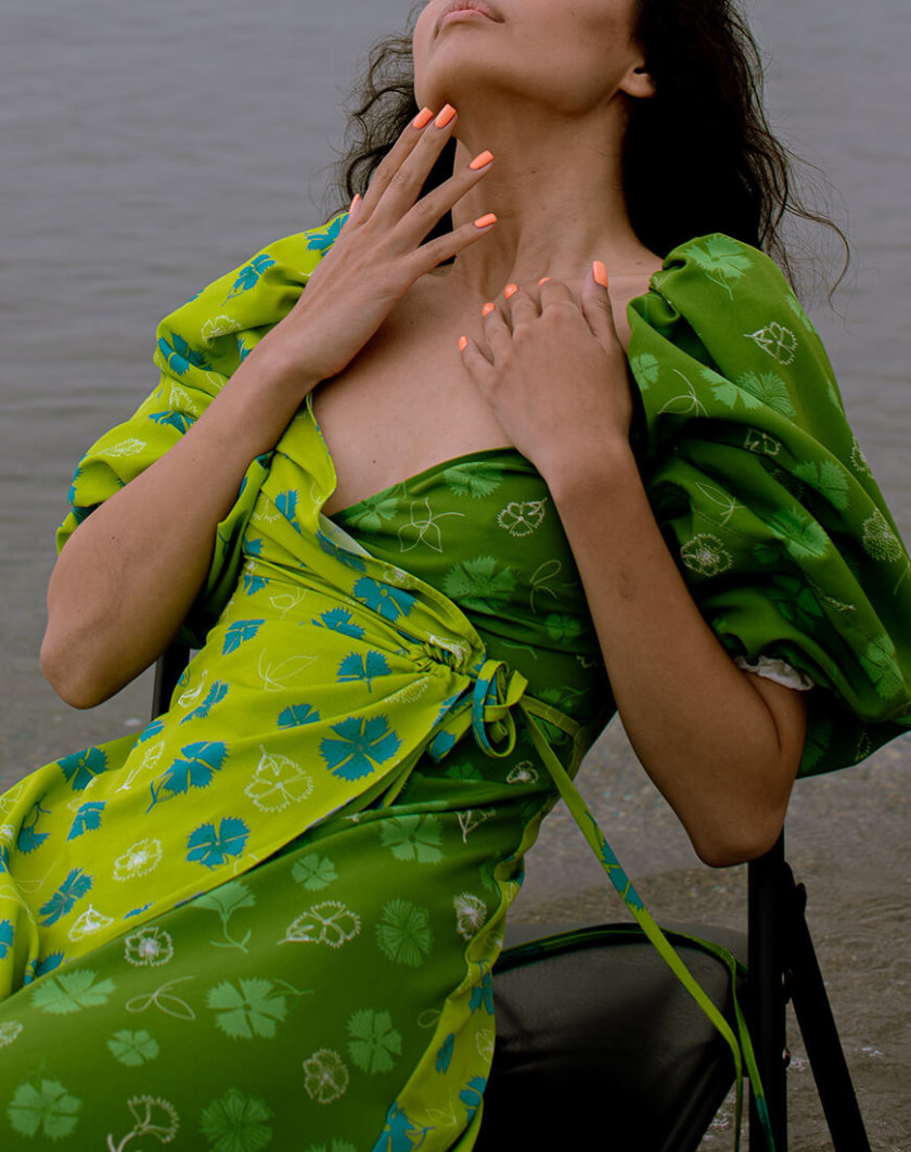Платье на запах в принт SAYYA_SS1018, фото 1 - в интернет магазине KAPSULA