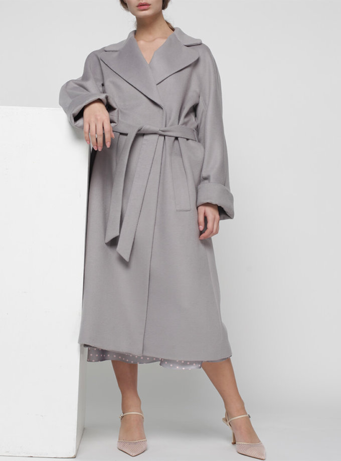 Пальто на запах из шерсти MISS_JA-010-grey-coat, фото 1 Пальто на запах из шерсти MISS_JA-010-grey-coat, фото 1 - в интернет магазине KAPSULA