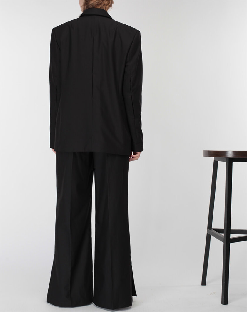 Жакет з подовженим плечем з тонкої вовни MISS_JA-010-black, фото 1 - в интернет магазине KAPSULA