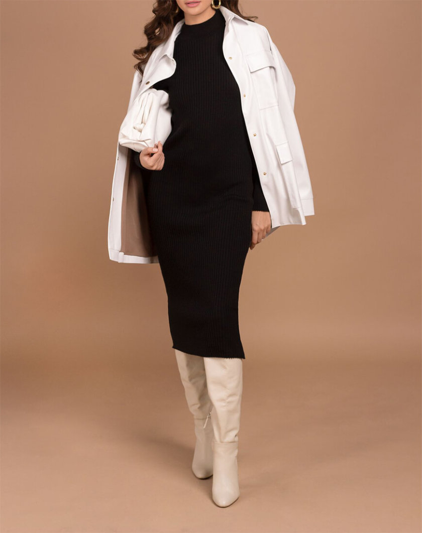 Платье в рубчик из шерсти JDW_JD1009, фото 1 - в интернет магазине KAPSULA