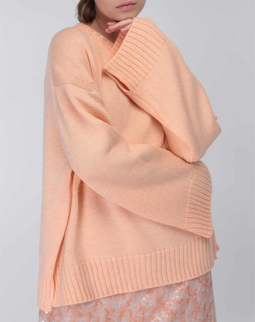 Об'ємний светр із вовни MISS_PU-015-orange, фото 1 - в интернет магазине KAPSULA