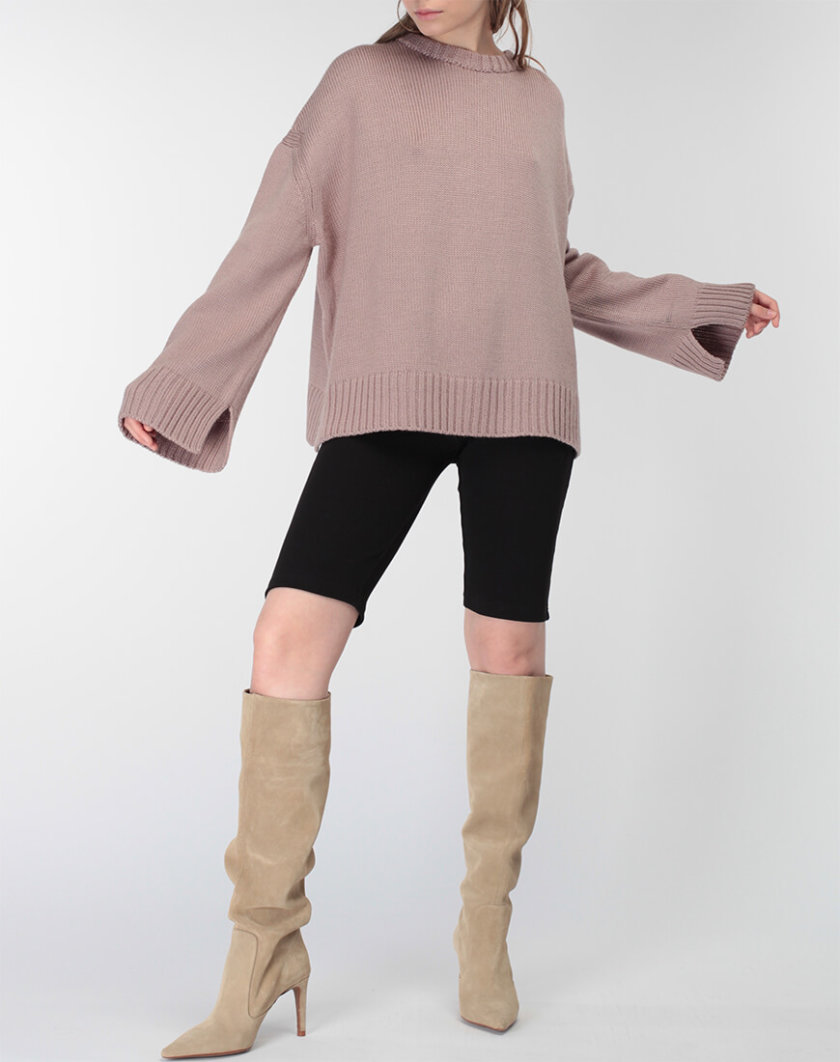Об'ємний светр із вовни MISS_PU-015-nude, фото 1 - в интернет магазине KAPSULA