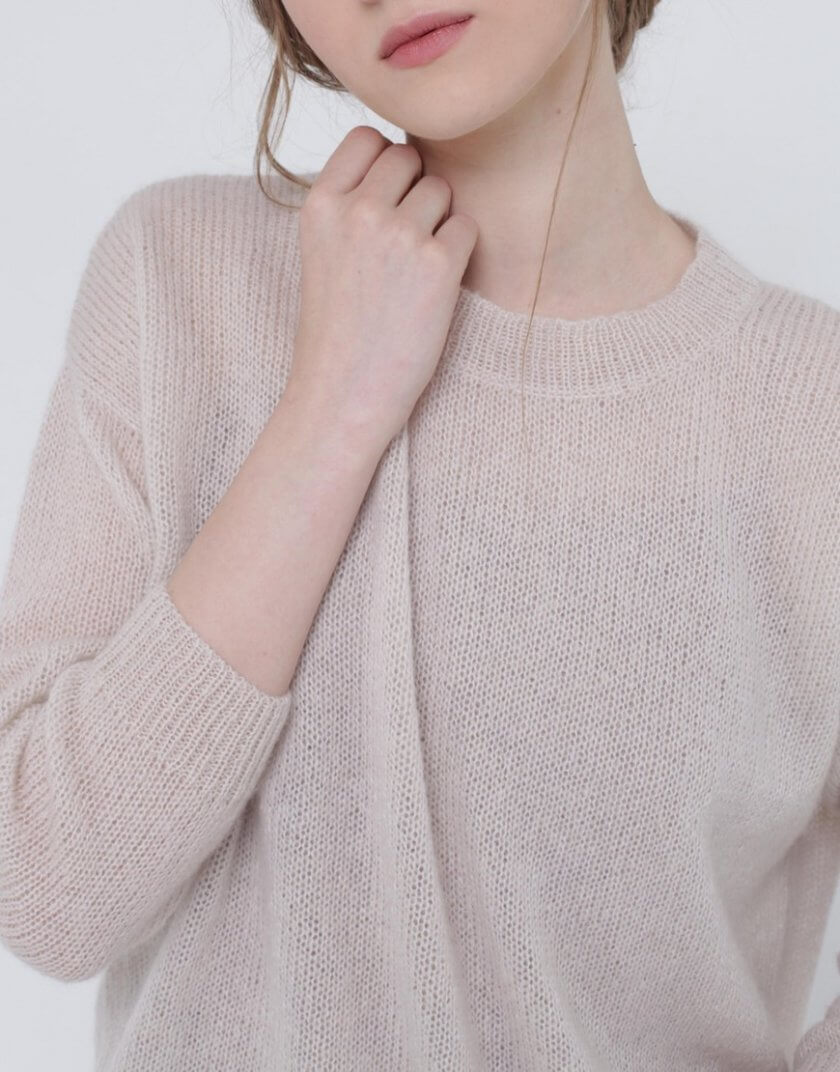 Тонкий светр із мохеру MISS_PU-013-pearl, фото 1 - в интернет магазине KAPSULA