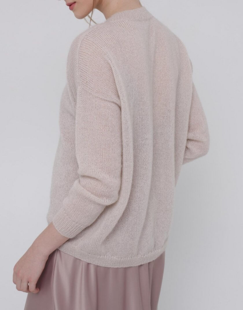 Тонкий светр із мохеру MISS_PU-013-pearl, фото 1 - в интернет магазине KAPSULA