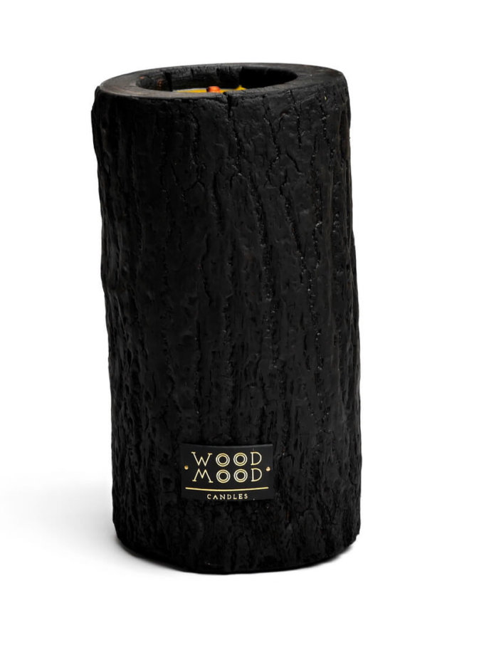 Свеча в дереве обожжённая с ароматом мяты L WM_1852100000, фото 1 - в интернет магазине KAPSULA