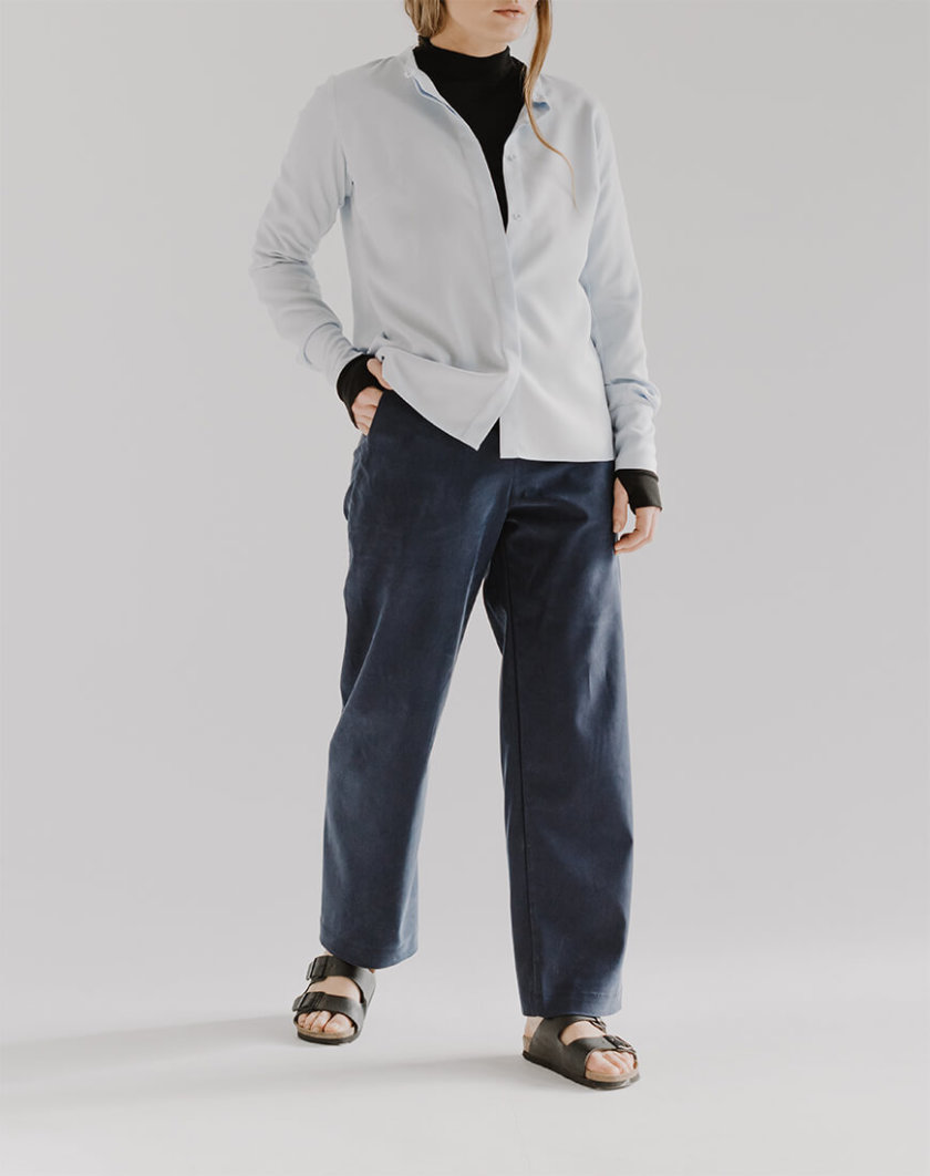Широкие брюки CHEE с разрезом FRM_XIM_01B_N, фото 1 - в интернет магазине KAPSULA