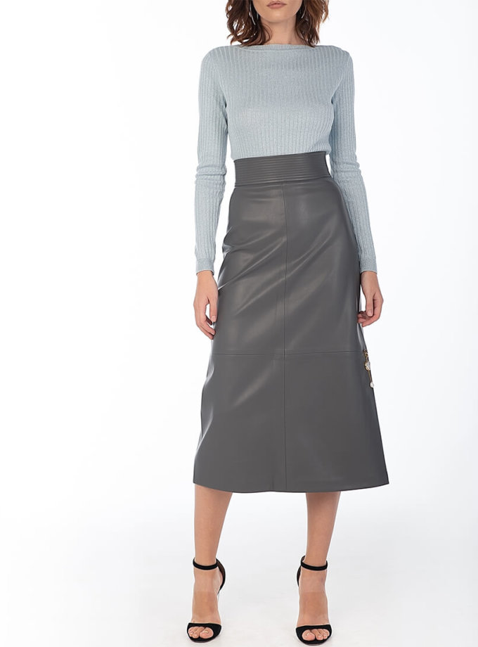 Юбка-трапеция из эко-кожи Gray WNDR_fw2021_asgr_06, фото 1 Юбка-трапеция из эко-кожи Gray WNDR_fw2021_asgr_06, фото 1 - в интернет магазине KAPSULA