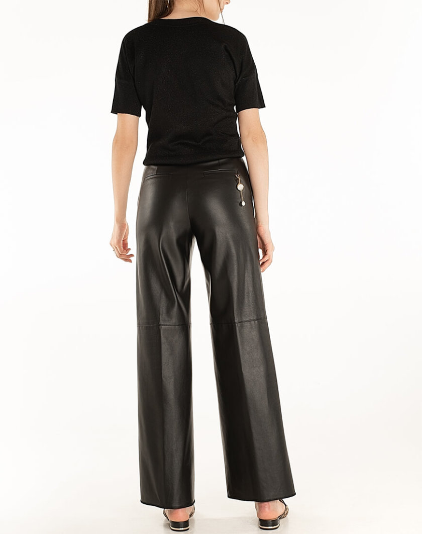 Широкие брюки из эко-кожи Black WNDR_fw2021_wtblck_08, фото 1 - в интернет магазине KAPSULA