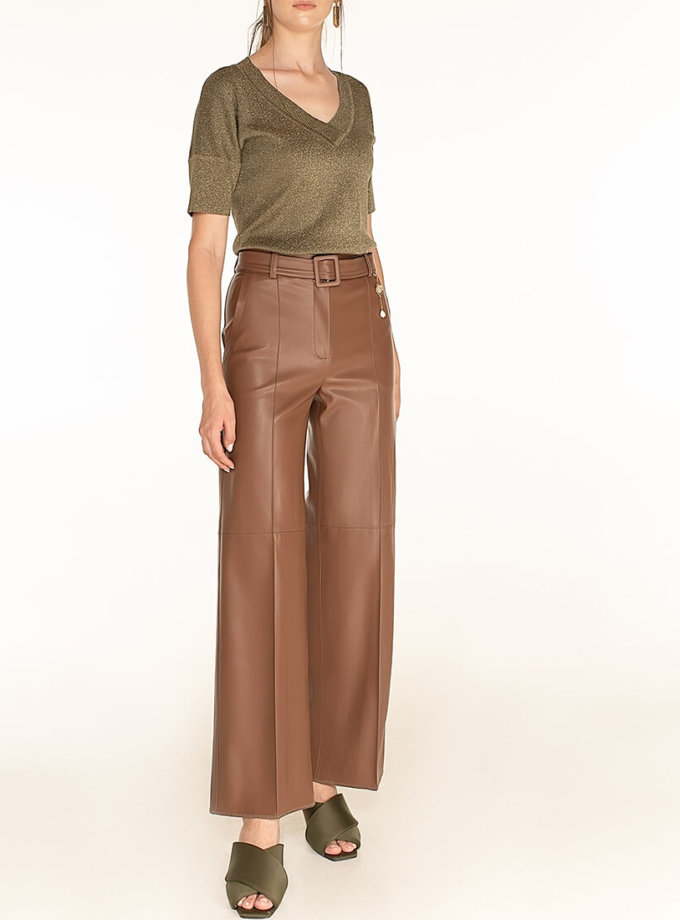 Широкие брюки из эко-кожи Brown WNDR_fw2021_wtbr_08, фото 1 Широкие брюки из эко-кожи Brown WNDR_fw2021_wtbr_08, фото 1 - в интернет магазине KAPSULA