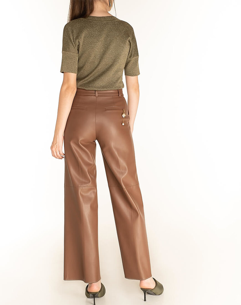 Широкі штани з еко-шкіри Brown WNDR_fw2021_wtbr_08, фото 1 - в интернет магазине KAPSULA