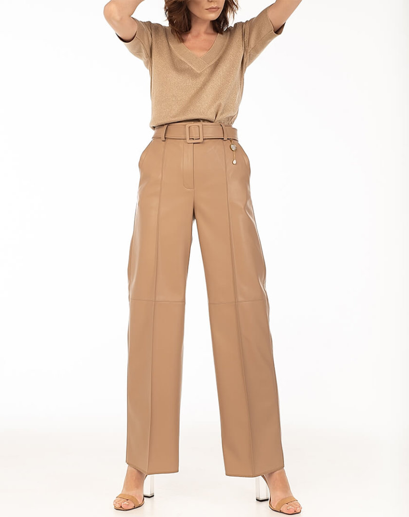 Широкие брюки из эко-кожи Caramel WNDR_fw2021_wtcar_08, фото 1 - в интернет магазине KAPSULA