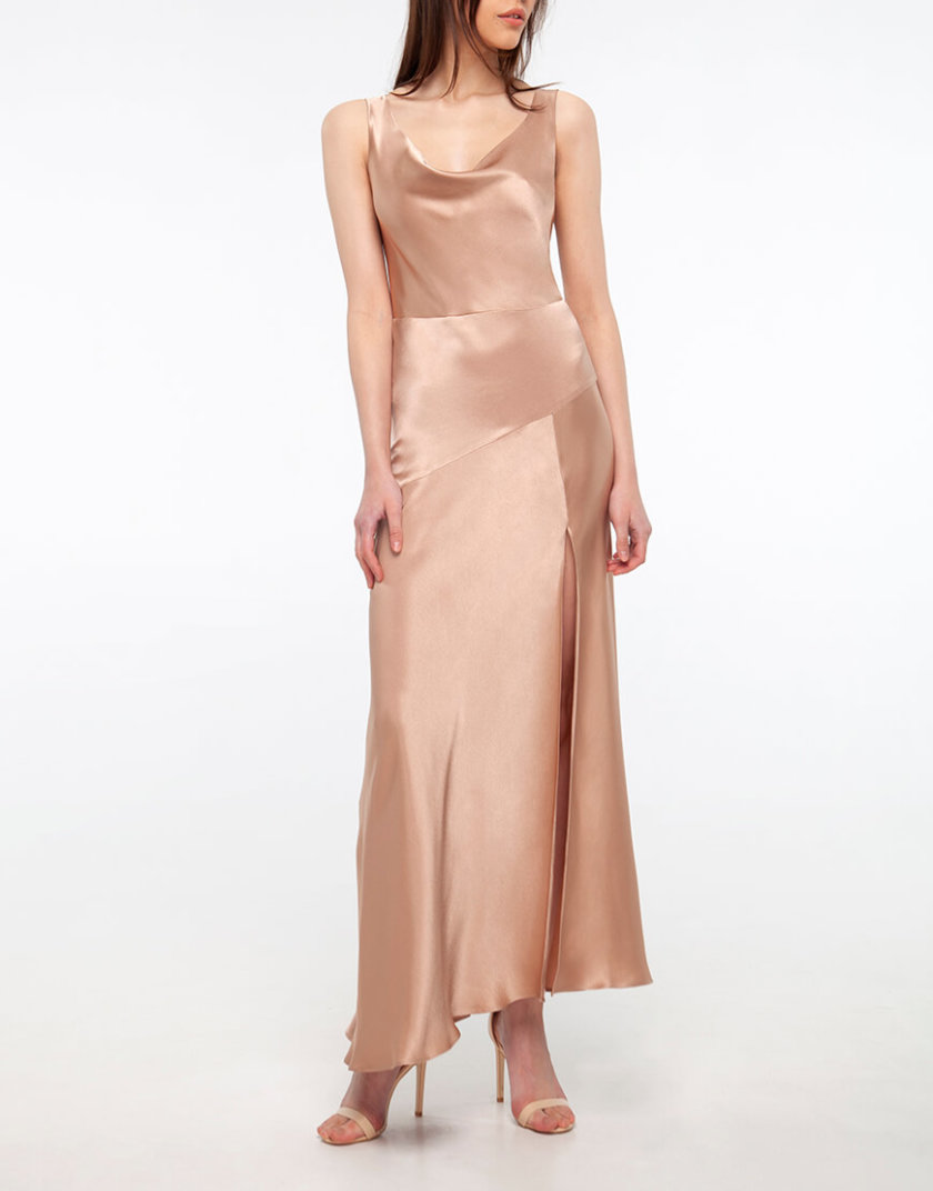 Платье с разрезом на шелковом подкладе BEAVR_BA_SS20_75, фото 1 - в интернет магазине KAPSULA
