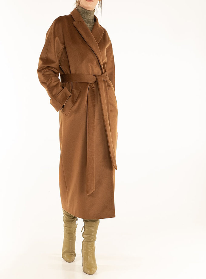 Пальто из кашемира с поясом Brown WNDR_ Fw1920_cshbr_11, фото 1 - в интернет магазине KAPSULA