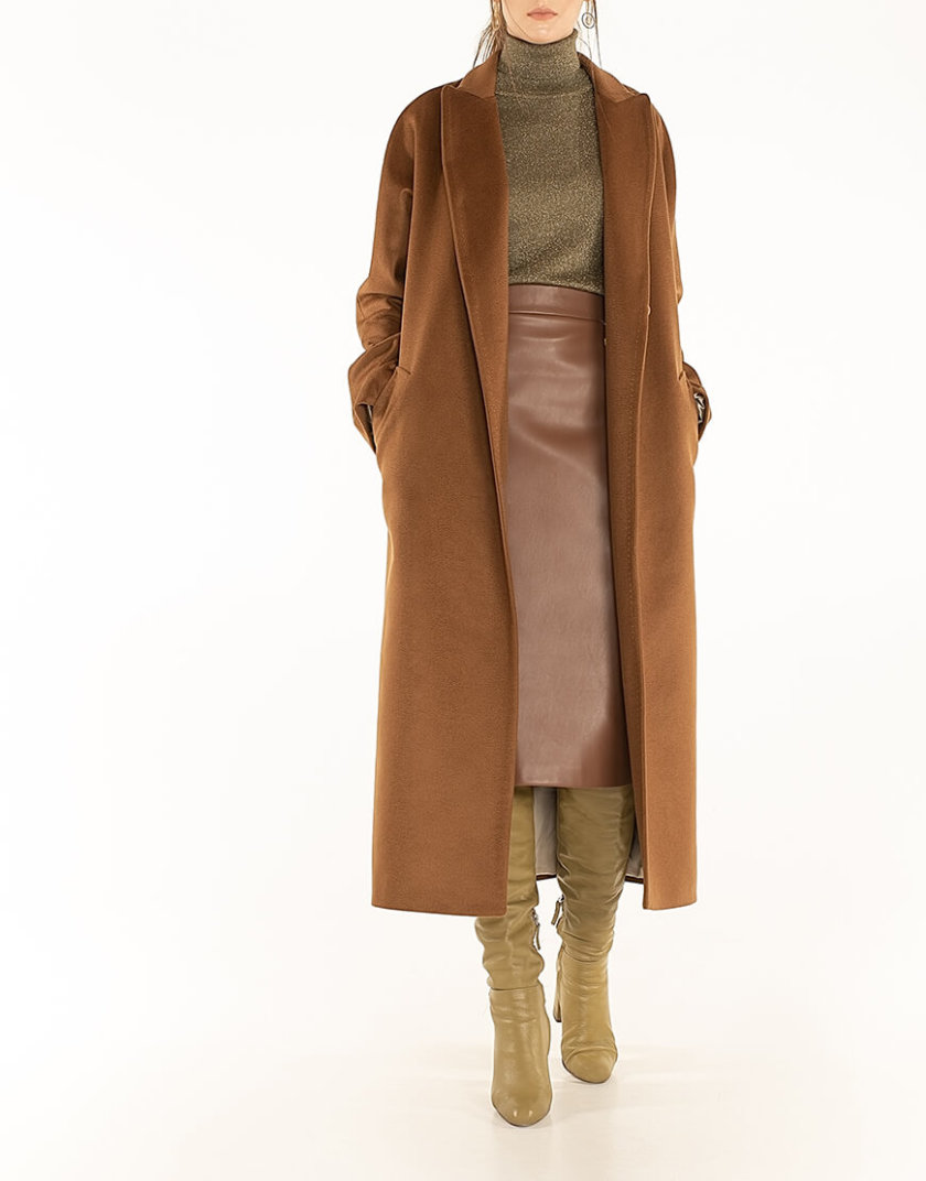 Пальто из кашемира с поясом Brown WNDR_ Fw1920_cshbr_11, фото 1 - в интернет магазине KAPSULA