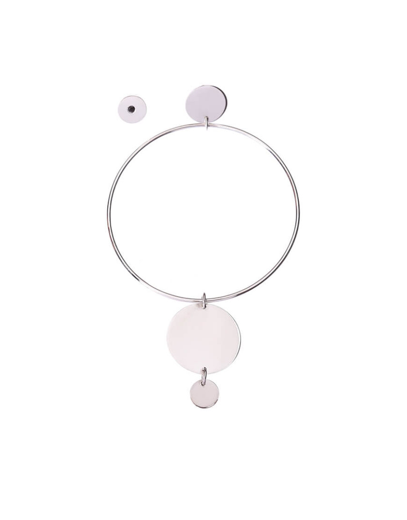 Асиметричні сережки-кільця зі срібла LGV_dot006, фото 1 - в интернет магазине KAPSULA