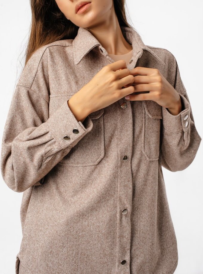 Тёплая рубашка oversize MGN_2103K, фото 1 - в интернет магазине KAPSULA